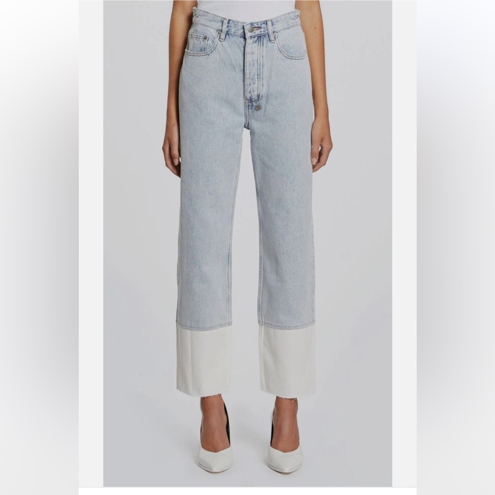 NWT Ksubi Women's Blue Brooklyn Cuffed Denim Jean Pants